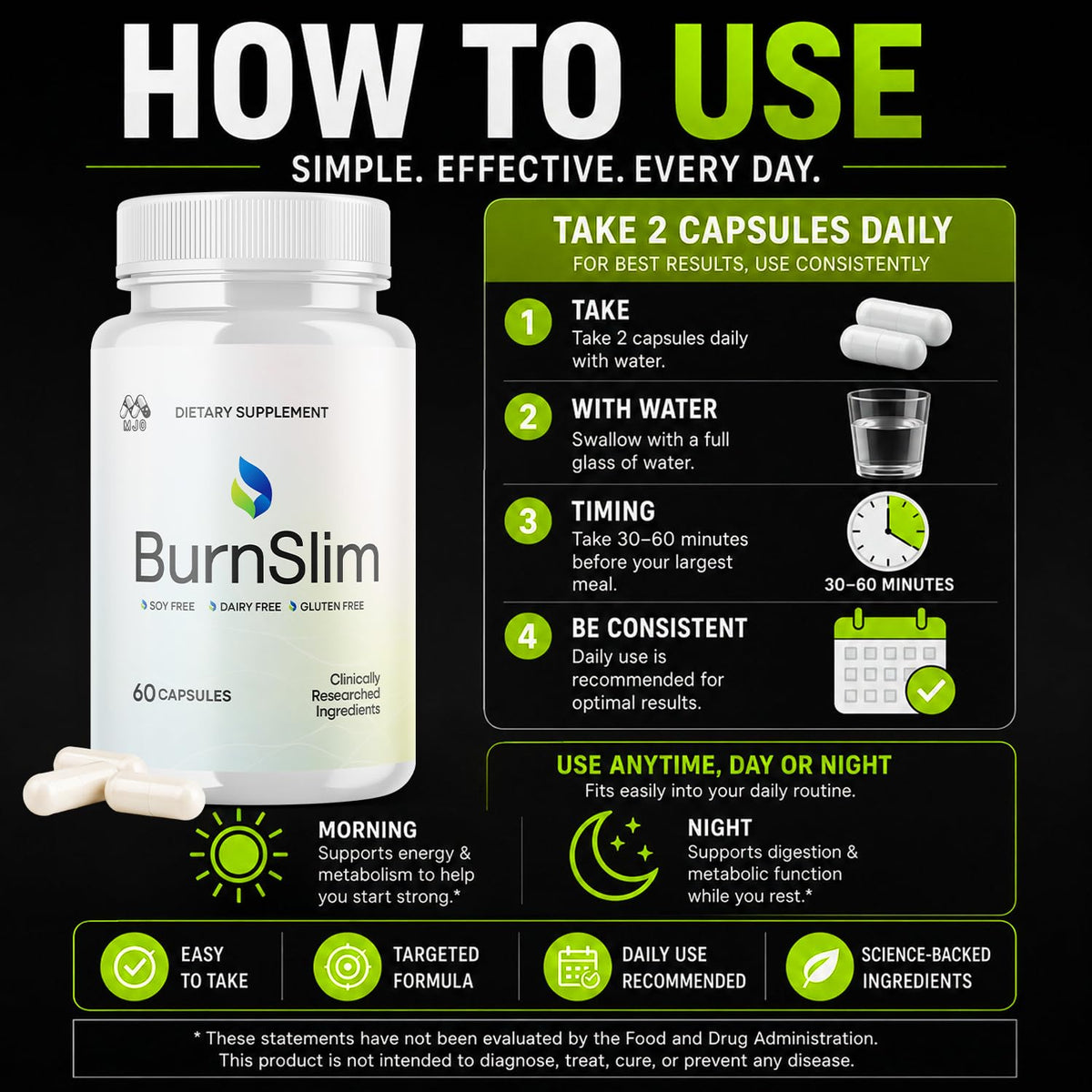 MJO Capsules Burn Slim 120 capsules sur fond blanc