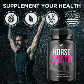 MJO Capsules de Gélatine de Cheval 180 capsules dans leur emballage