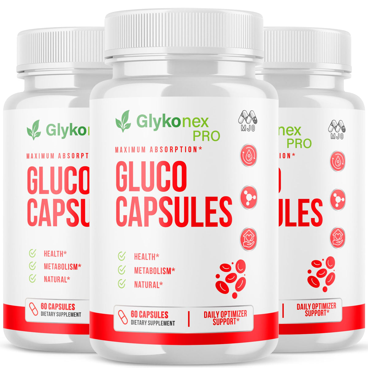 MJO Capsules Gluco 180 Capsules, vue avant du produit