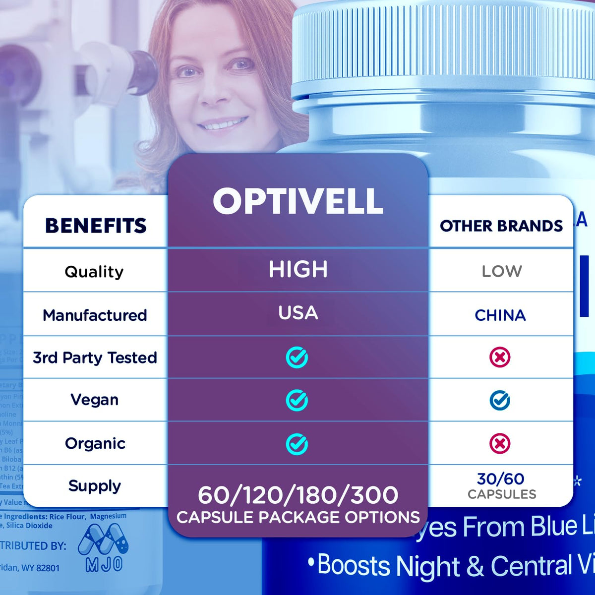 MJO Capsules Optivell Œil étiquette avec ingrédients