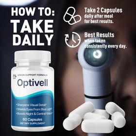 MJO Capsules Optivell Œil sur une table en bois