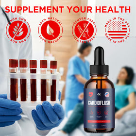 MJO Cardio Flush Drops emballage avec 3 bouteilles
