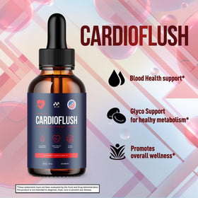 MJO Cardio Flush Drops emballage et étiquette