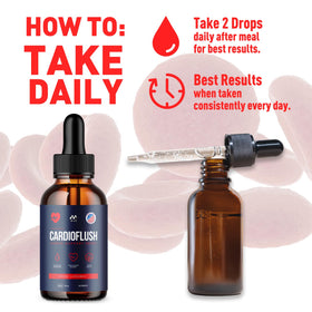 MJO Cardio Flush Drops en utilisation quotidienne