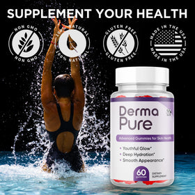 MJO Derma Pure Gummies 120 gummies à l'intérieur d'un bol
