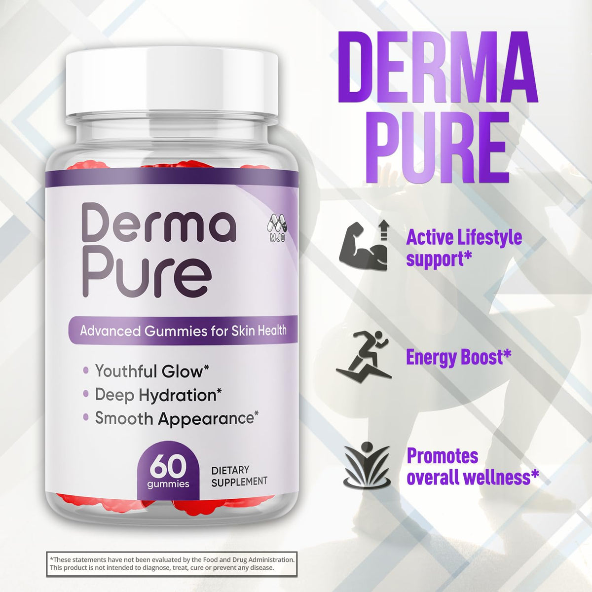 MJO Derma Pure Gummies 120 gummies côté droit