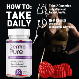 MJO Derma Pure Gummies 120 gummies côté gauche