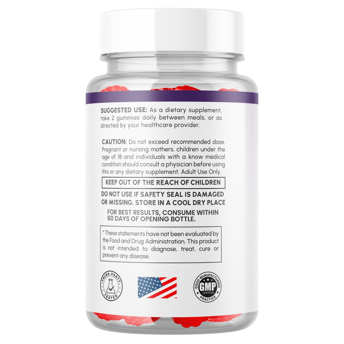 MJO Derma Pure Gummies 120 gummies en utilisation sur une table