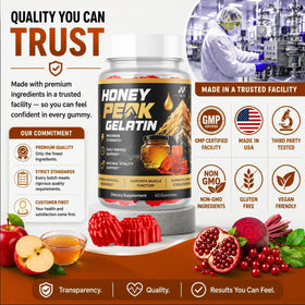 MJO Gelées de Gélatine Honey Peak 300 Gummies - Gélées sur une table