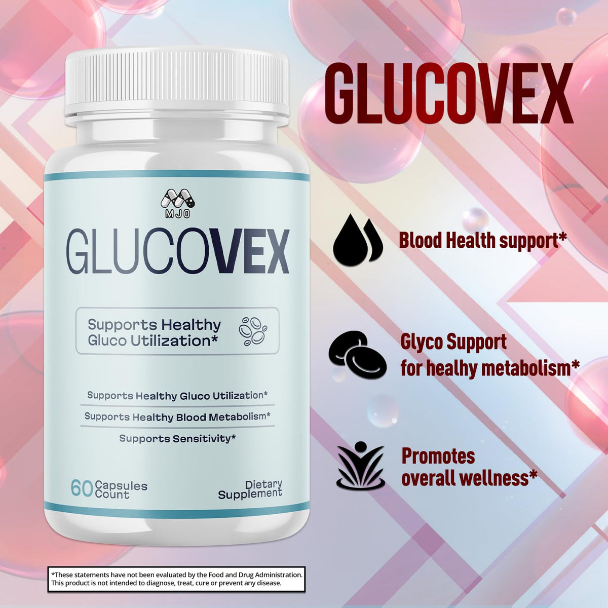 MJO Glucovex Capsules 300 gélules avec un verre d'eau