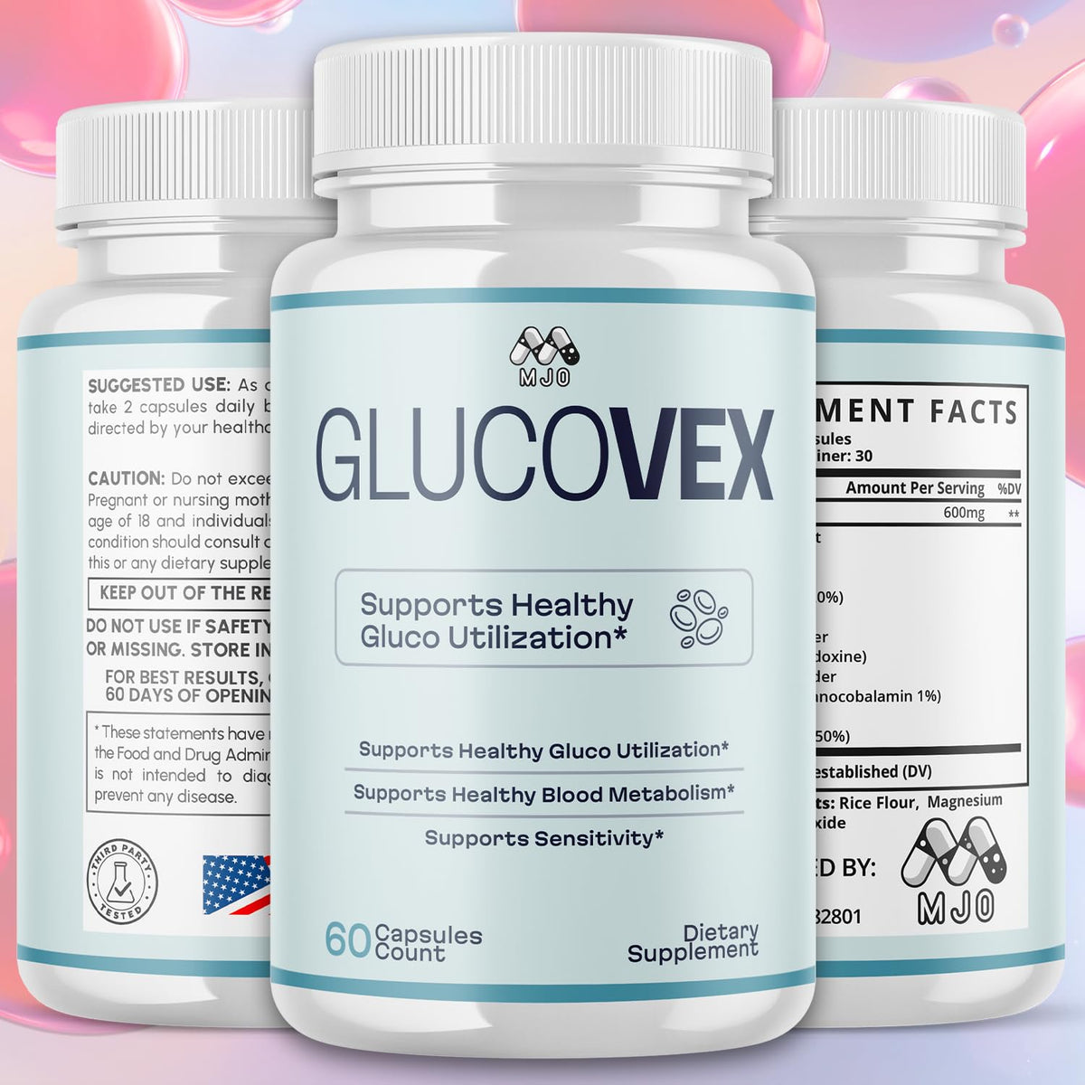 MJO Glucovex Capsules 300 gélules vue arrière