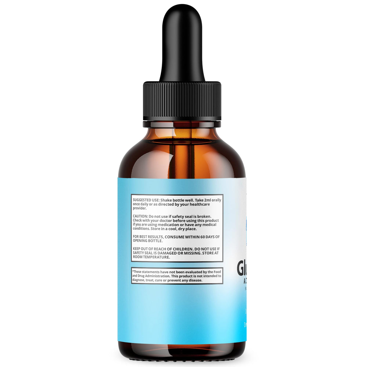 MJO Glucozen Drops avec une main ouverte tenant le flacon