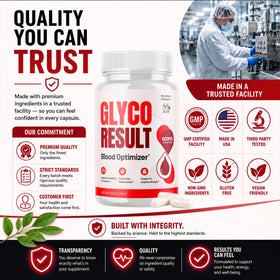 MJO Glyco Result Capsules sur une table en bois