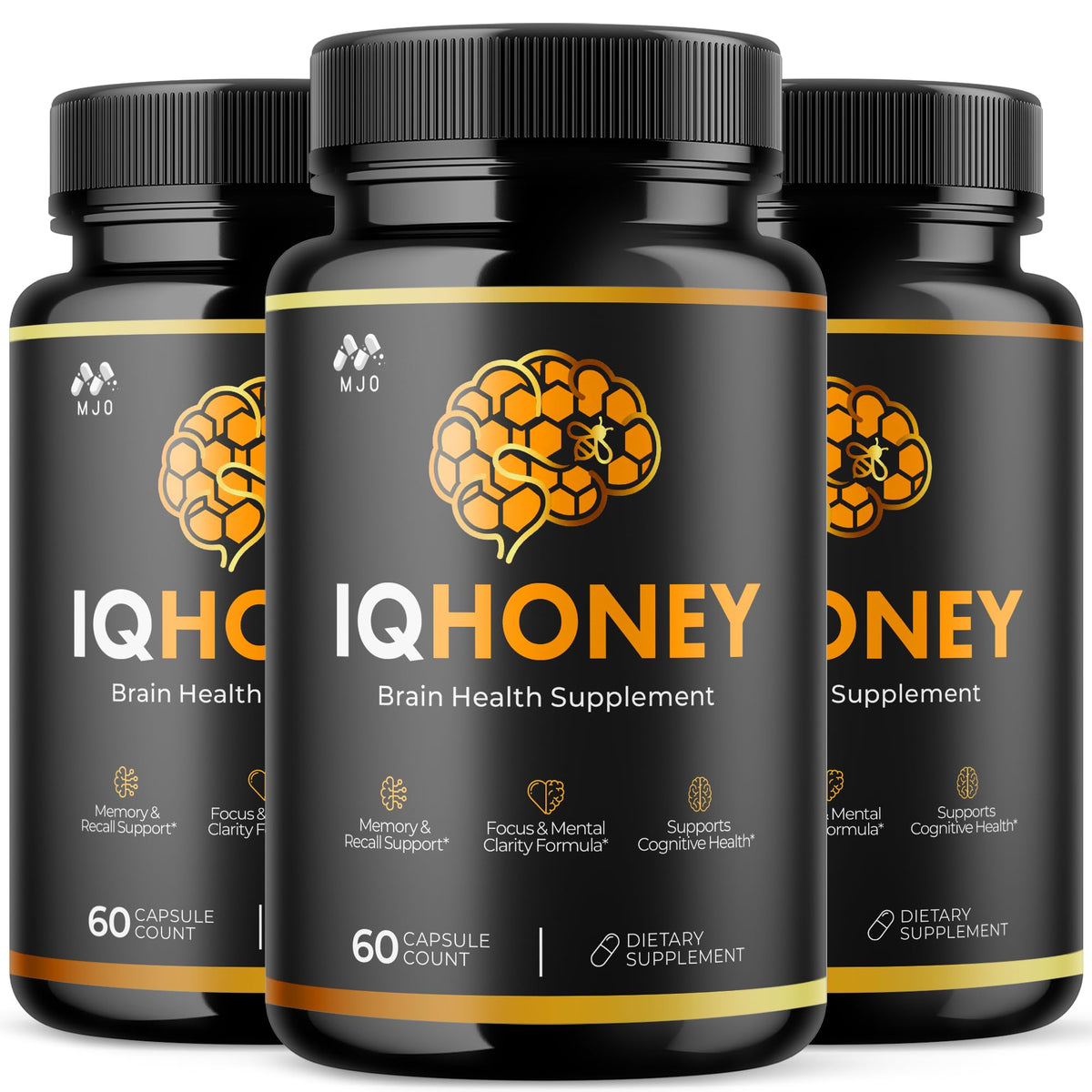 MJO IQ Honey Capsules 180 capsules, vue de face