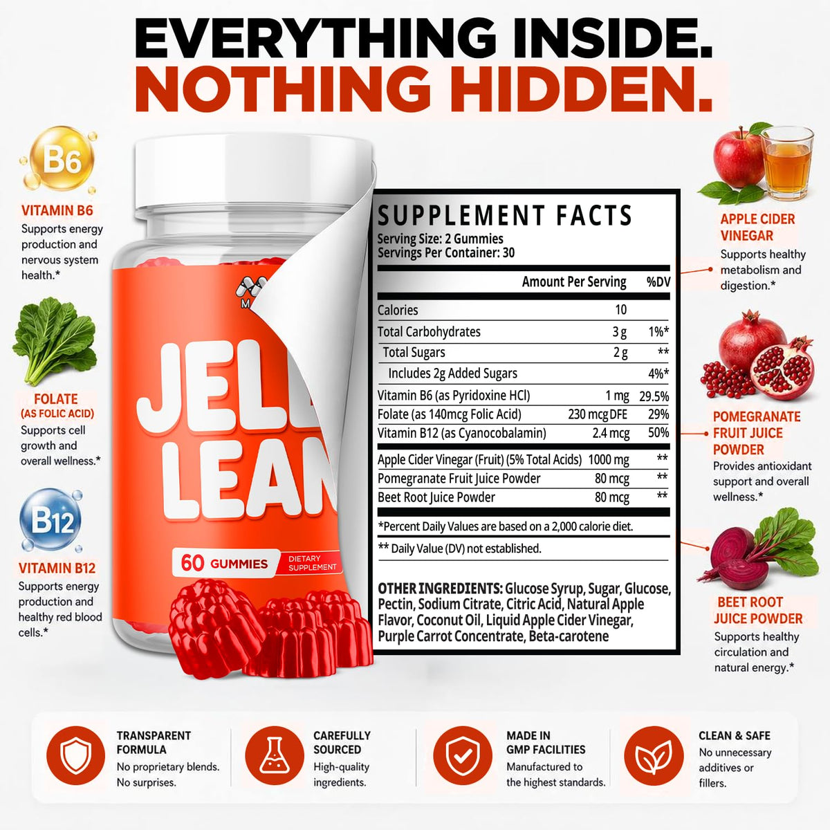 MJO Jelly Lean Gummies avec étiquette et contenu visible