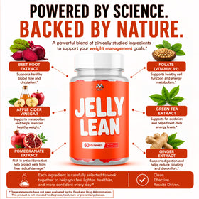 MJO Jelly Lean Gummies étiquette de la bouteille avec ingrédients