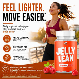 MJO Jelly Lean Gummies gummies de couleur vive sur une surface blanche