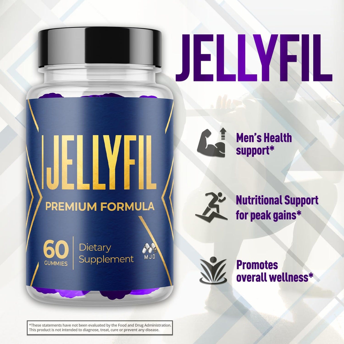 MJO Jellyfil Gummies en portion sur une table