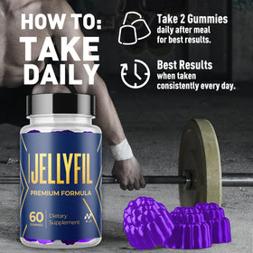 MJO Jellyfil Gummies, gummies disposés sur une surface