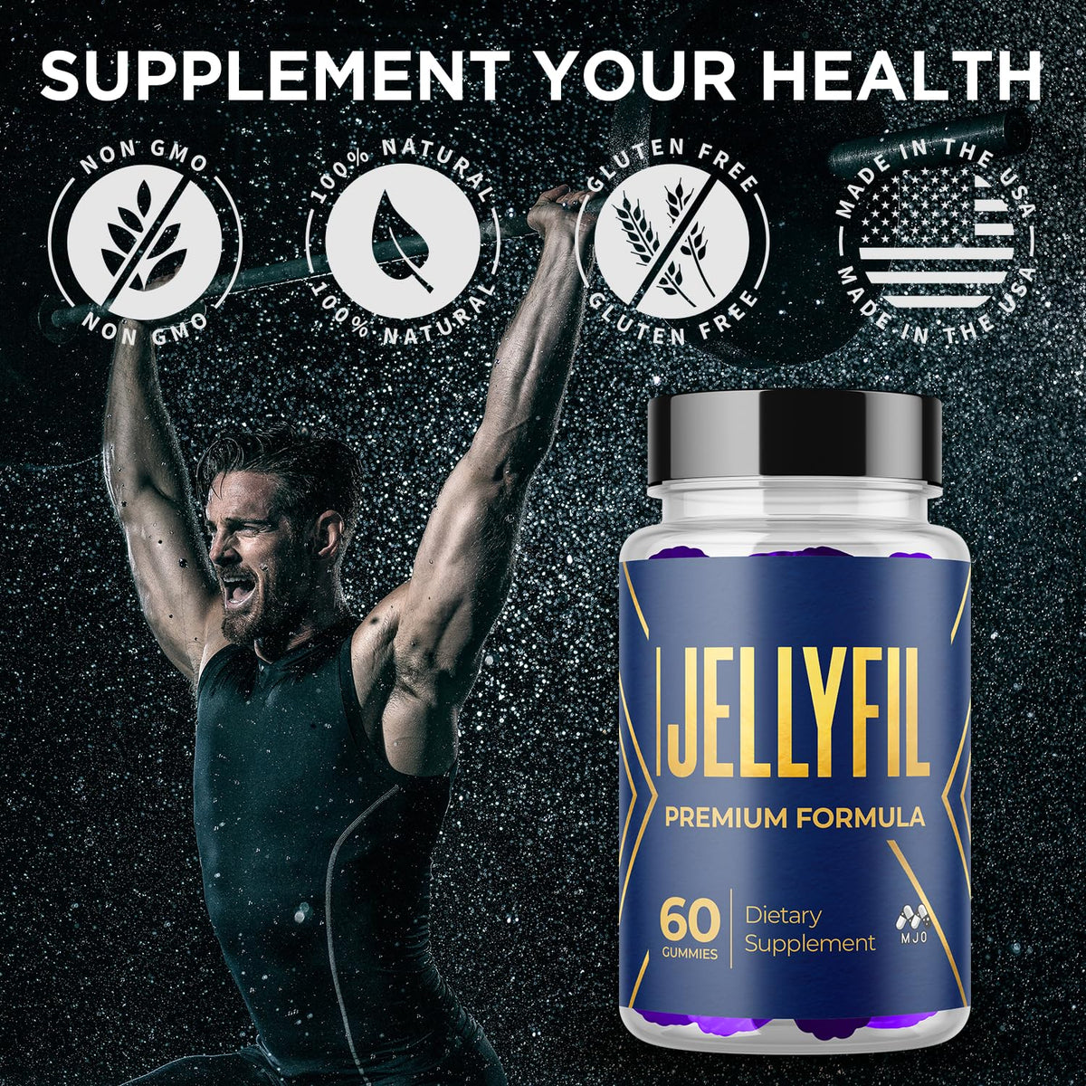 MJO Jellyfil Gummies ouvertes avec gummies visibles