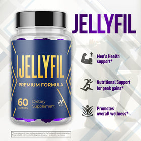 MJO Jellyfil Gummies pour Hommes en gros plan sur les gommes