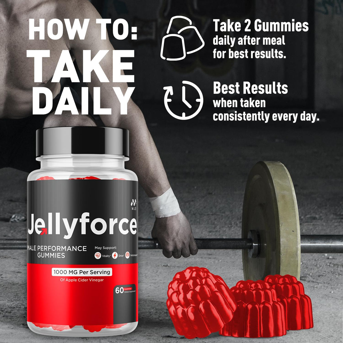 MJO Jellyforce Gummies ingredients close-up