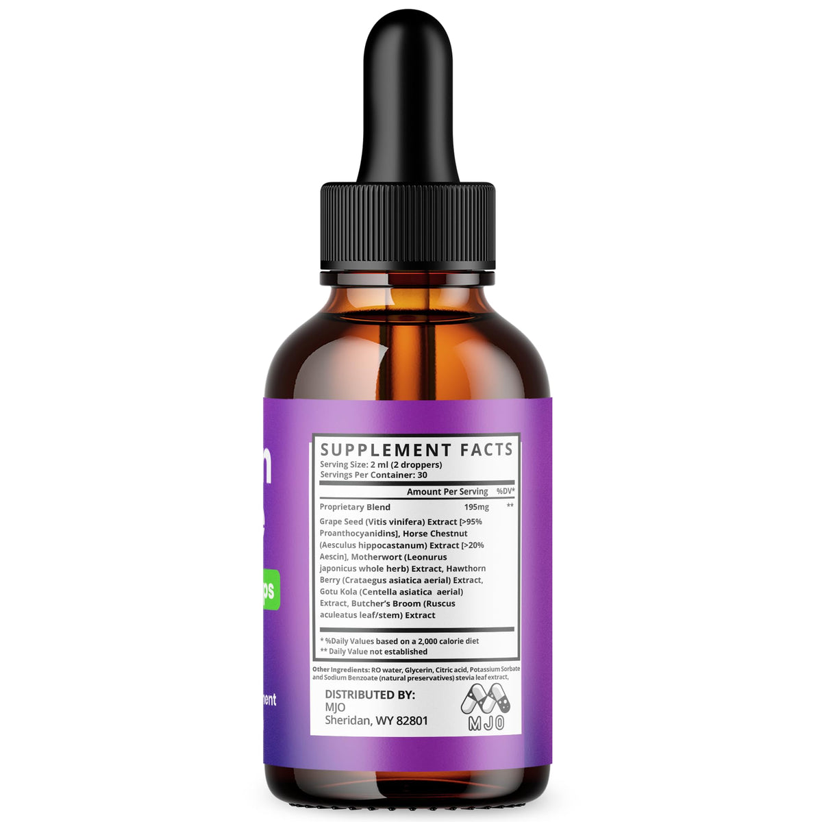 MJO Lean Rise Drops montrant la taille de la bouteille