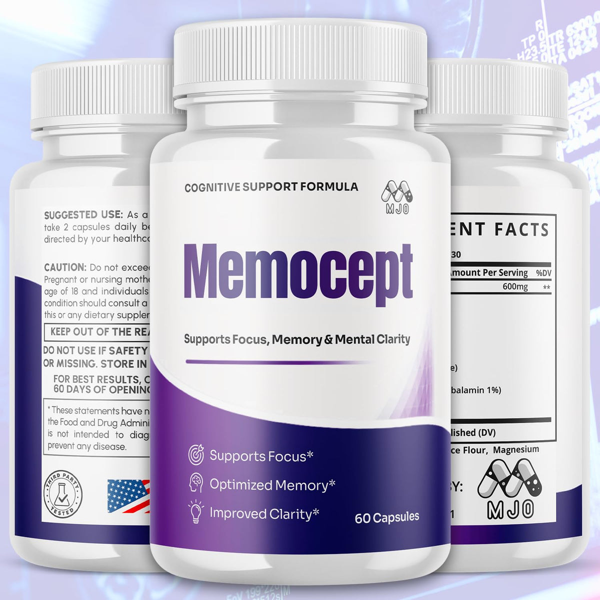 MJO Memocept Capsules 60 unités avec étiquette