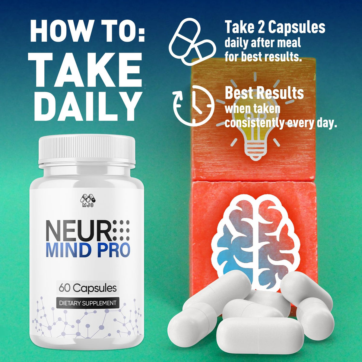 MJO Neuro Mind Pro Capsules vue des capsules à l'intérieur