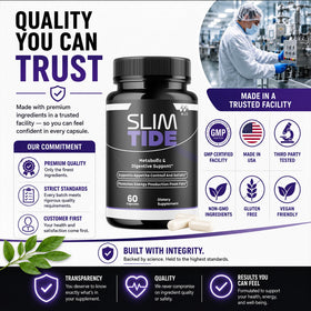 MJO Slim Tide Capsules back view with nutritional information