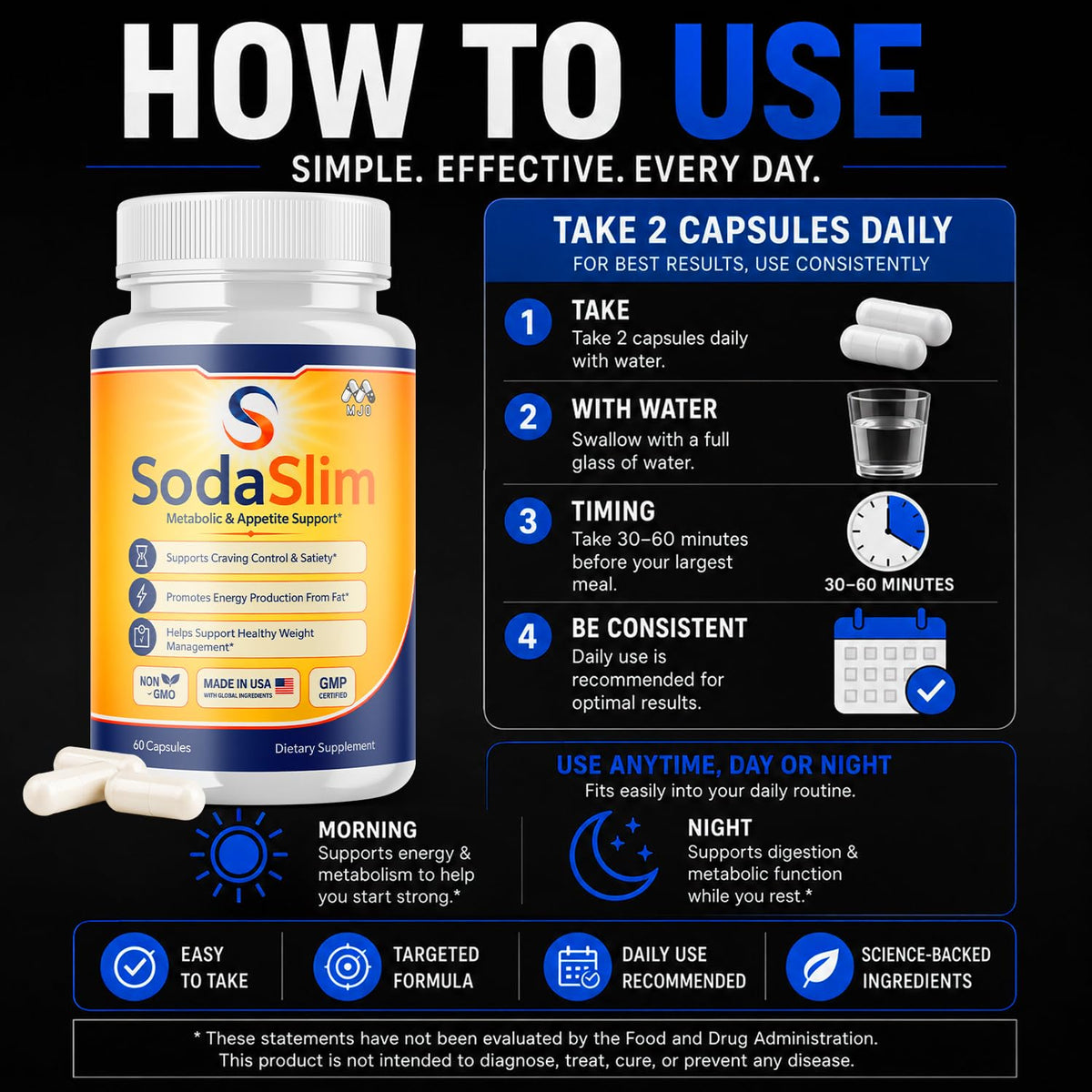 MJO Sodaslim Capsules en usage avec un mode de vie actif