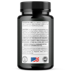 MJO Steel Power 60 Capsules côté flacon avec dimensions