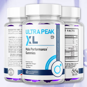 MJO Ultra Peak XL Gummies 60 Gummies vue arrière avec ingrédients