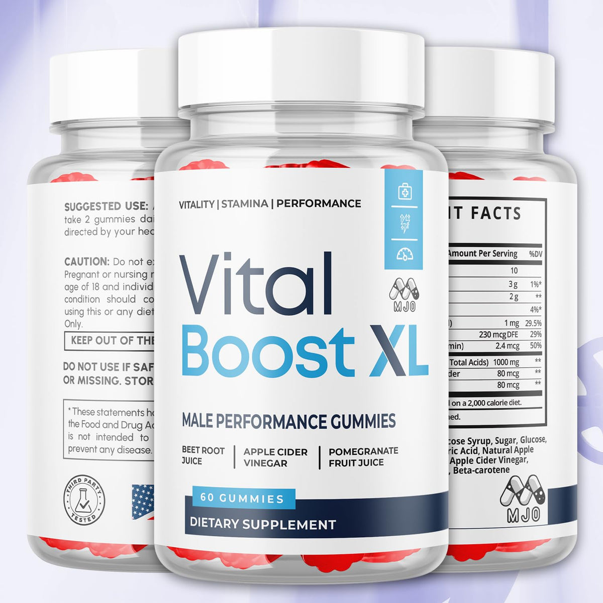 MJO Vital support XL Gummies 120 Gummies emballage
