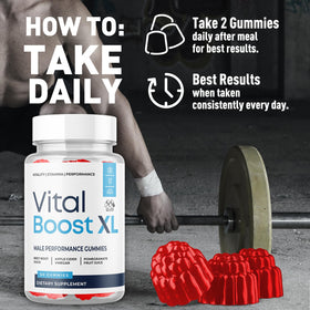 MJO Vital support XL Gummies 120 Gummies sur une table