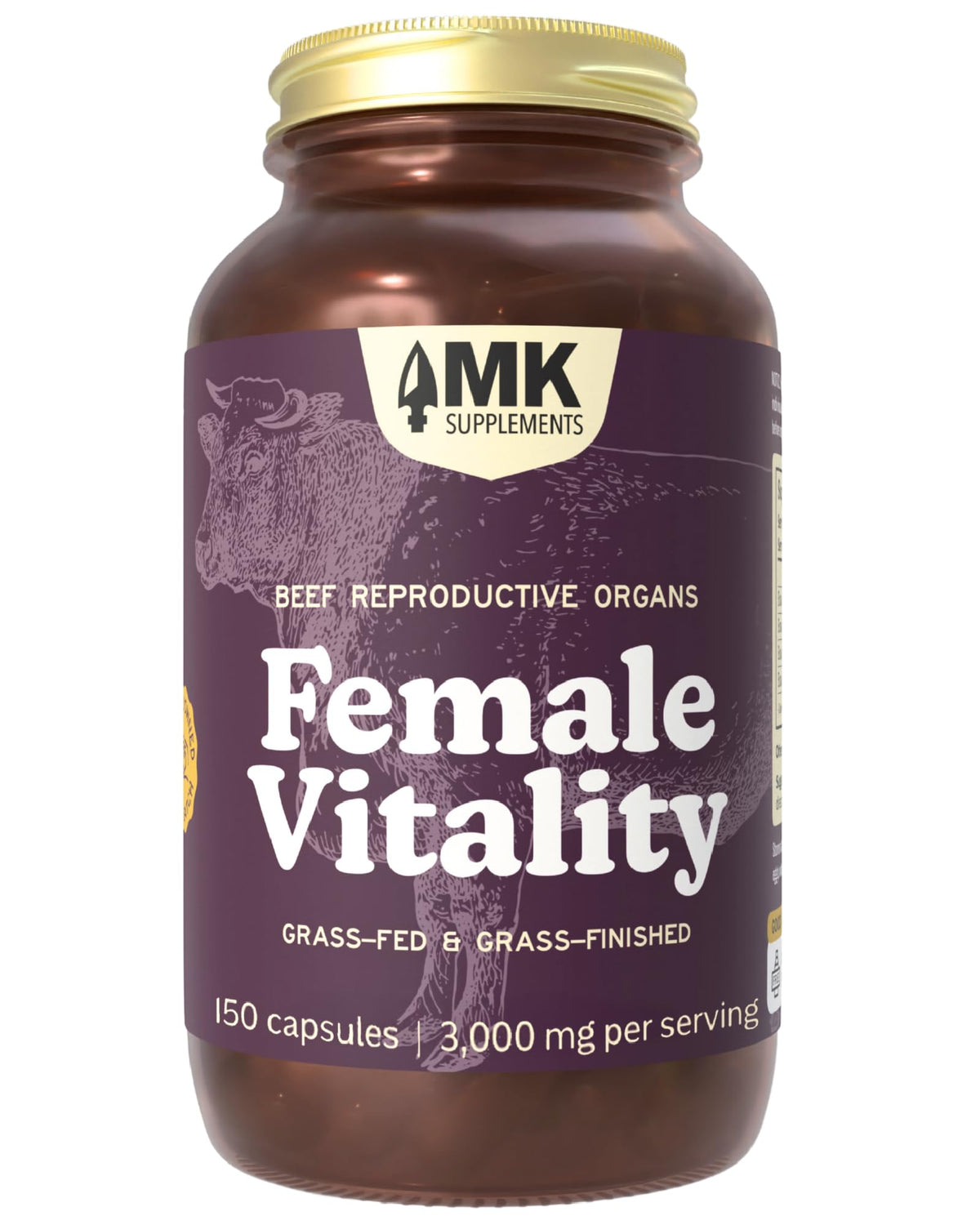 MK Supplements Compléments Alimentaires à Base d'Organes de Boeuf pour Femmes, 349g - vue avant
