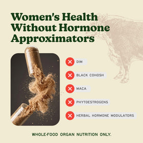MK Supplements Compléments Alimentaires à Base d'Organes de Boeuf pour Femmes, 349g - étiquette de produit