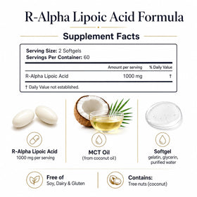 MKSUVGQ Acide Alpha-Lipoïque 1000mg gélules sur une table