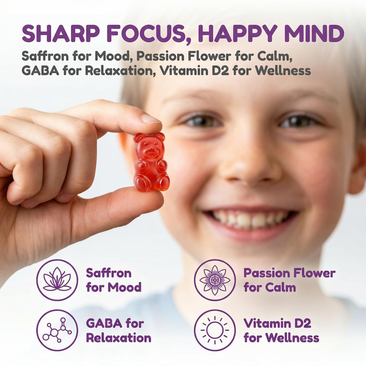 MKSUVGQ Gummies de Safran 90 Gummies texture douce
