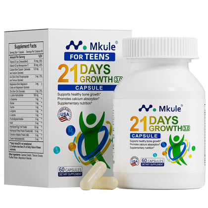 Mkule Complément Alimentaire Croissance Taille 60 Capsules - vue de face