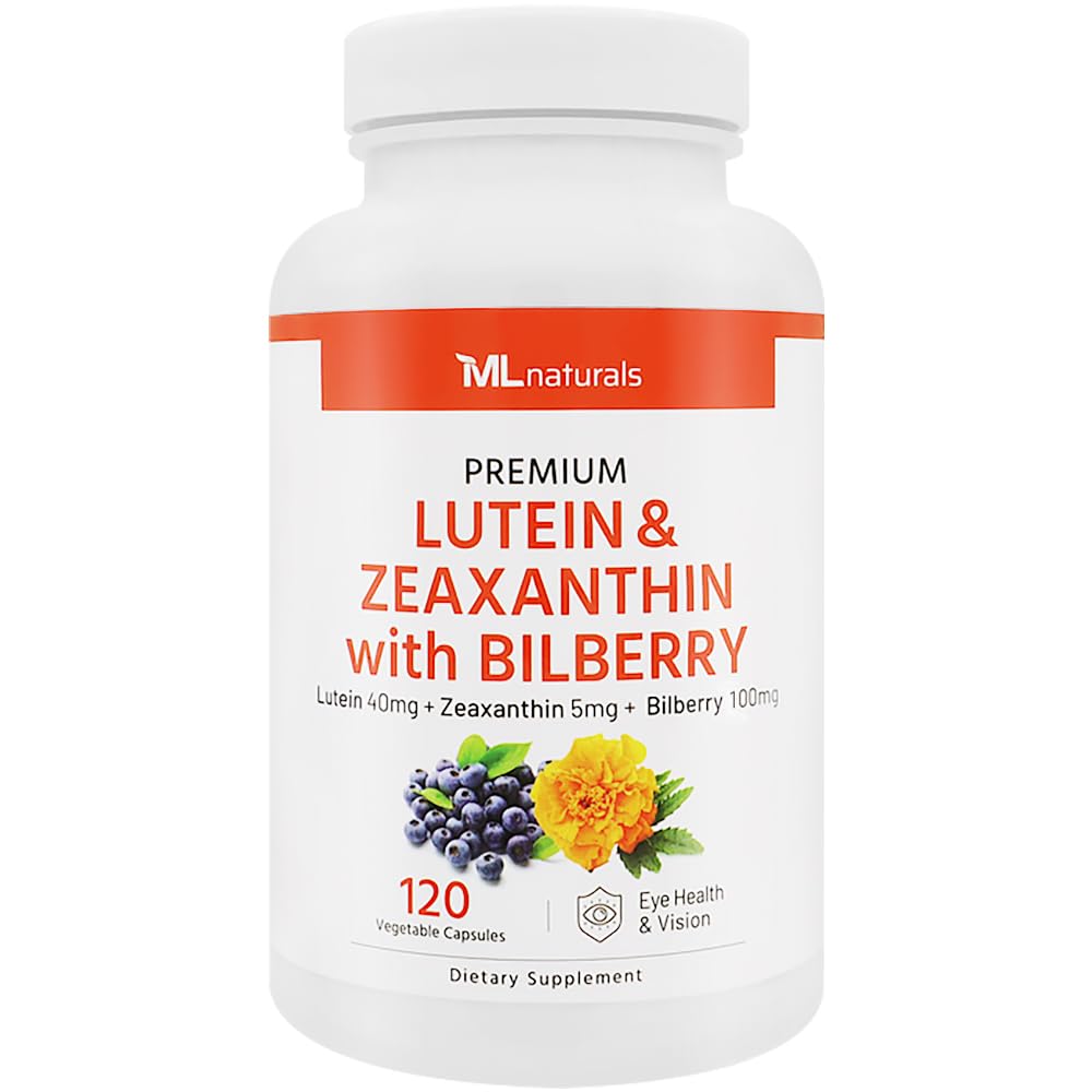 ML Naturals Luteine & Zéaxanthine 120 capsules végétales vue de face