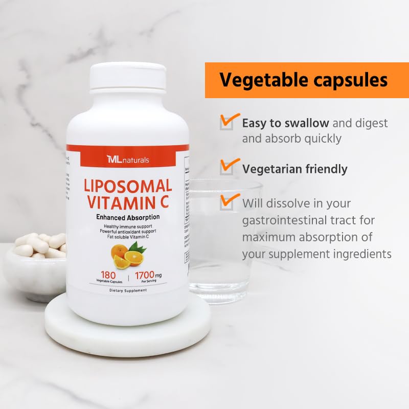ML Naturals Vitamine C Liposomale sur une table