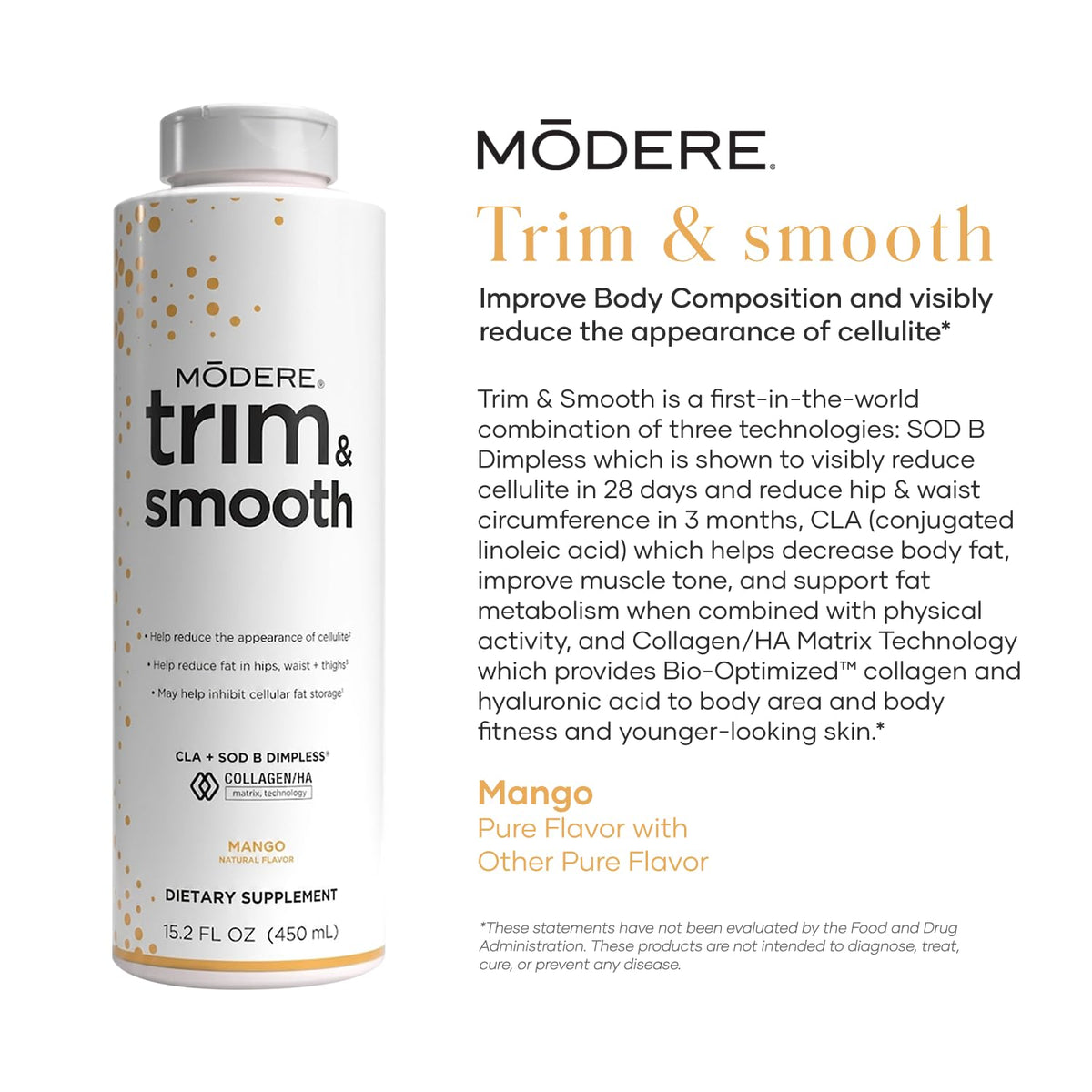 Modere Trim & Smooth Mango 450 ml affichant la texture du liquide