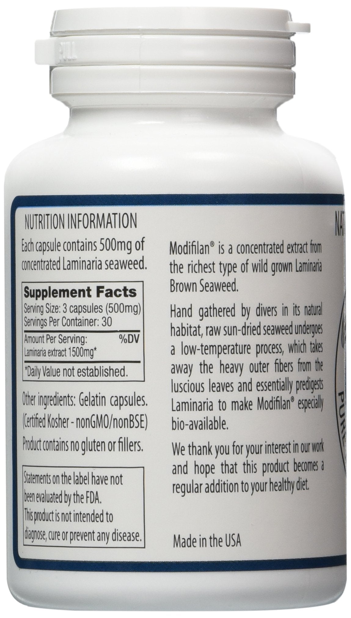 Modifilan 270 capsules extrait de kombu avec emballage