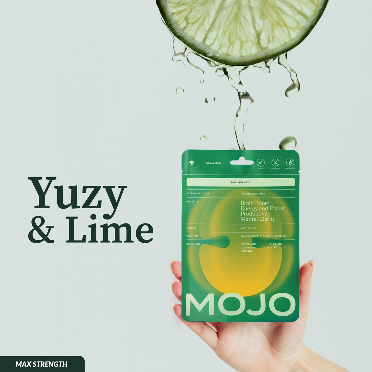 Mojo Gummies Focus Extra Fortes 181g avec des éléments de bureau