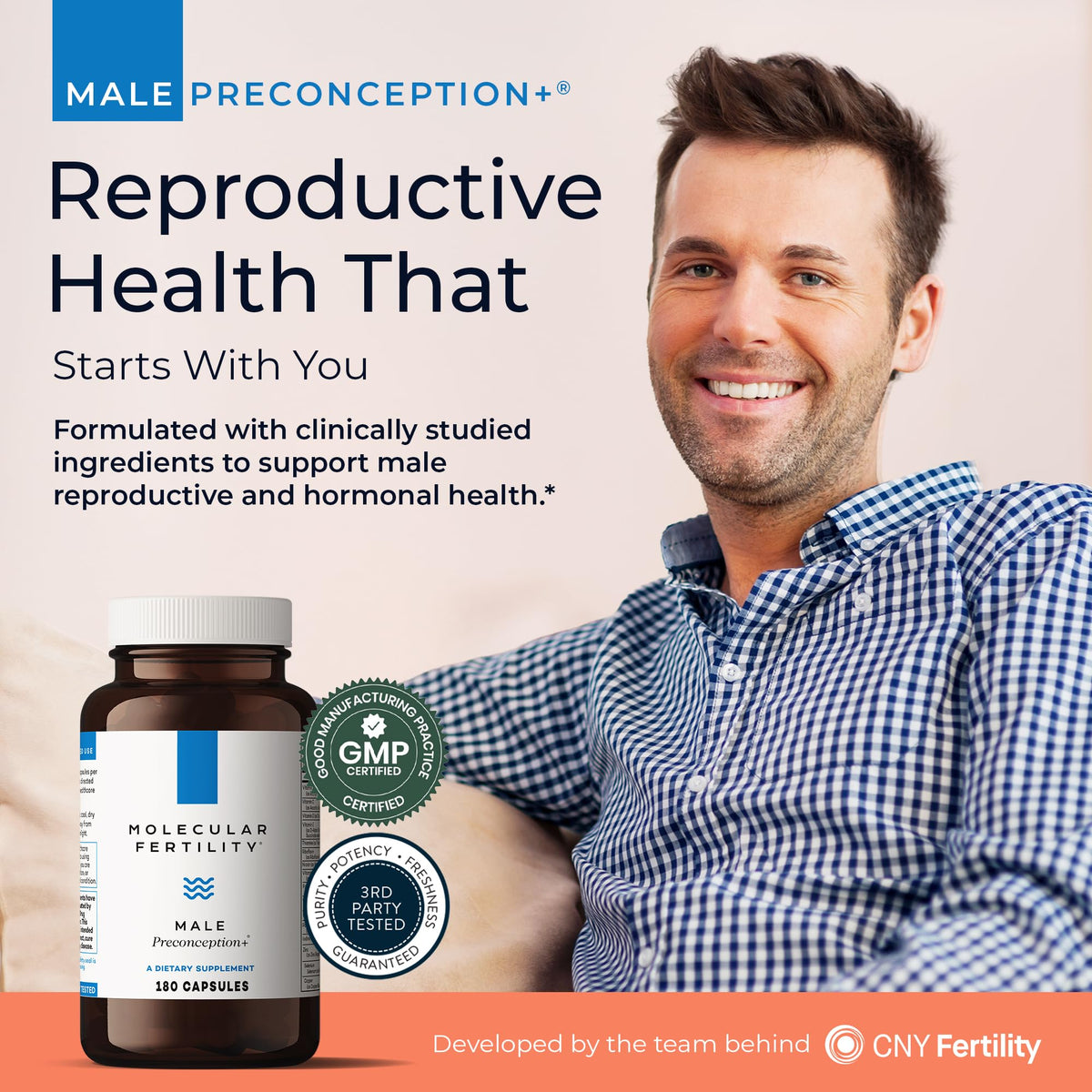 Molecular Fertility Compléments Alimentaires pour Hommes - Capsules à l'intérieur