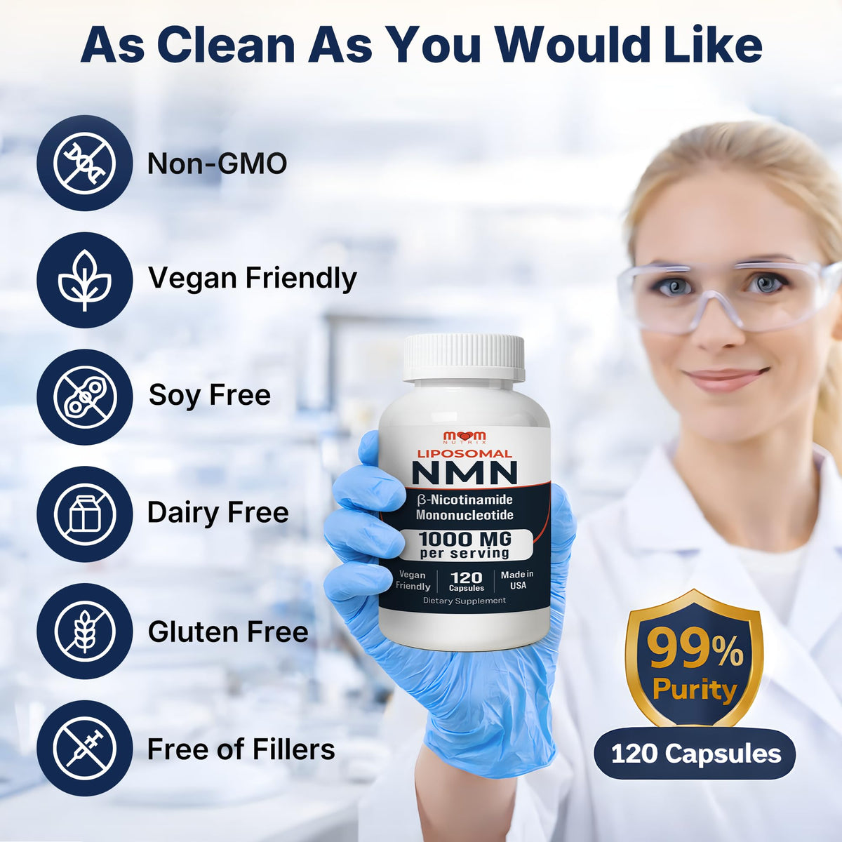 MOM NUTRIX Complément Alimentaire NMN 1000 mg sur une table