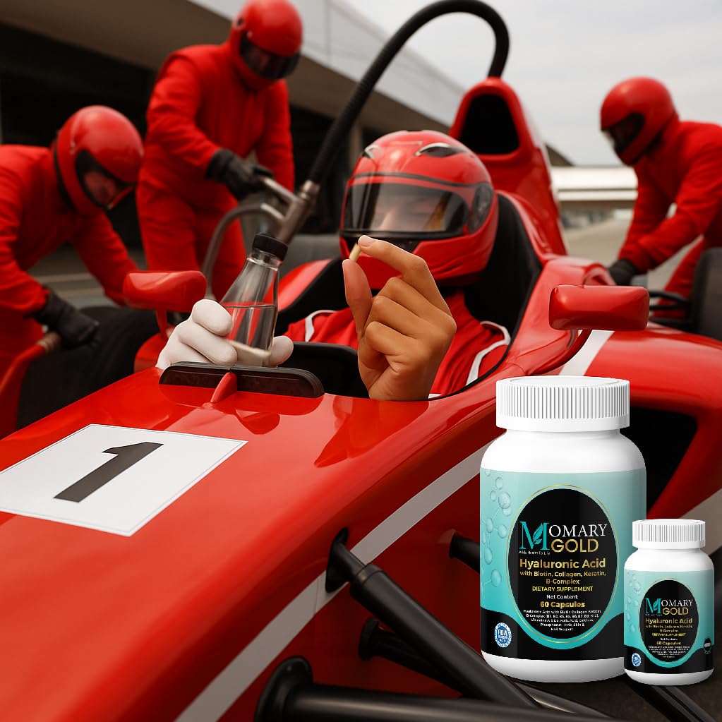 MOMARY NUTRITION Acide Hyaluronique avec mains tenant le flacon