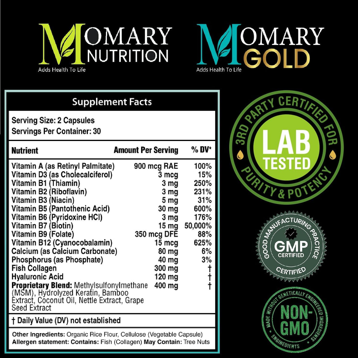 MOMARY NUTRITION Acide Hyaluronique sur fond blanc
