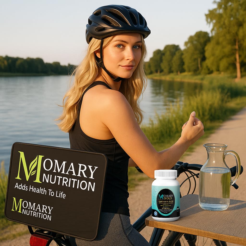 MOMARY NUTRITION Acide Hyaluronique sur table avec des plantes